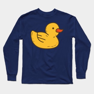 Illustrated Yellow Rubber Ducky Long Sleeve T-Shirt